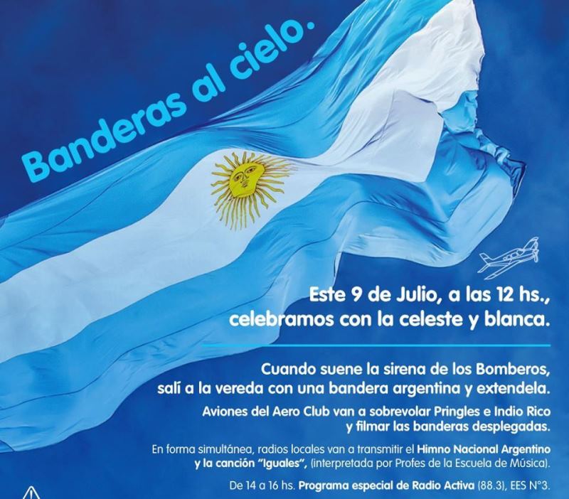 Se realizarán diferentes actividades en Coronel Pringles para celebrar el Día de la Independencia