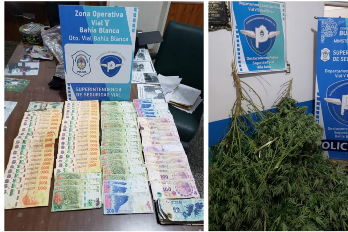 RUTA 3: Detuvieron a dos hombres con cocaína, pasta base y marihuana