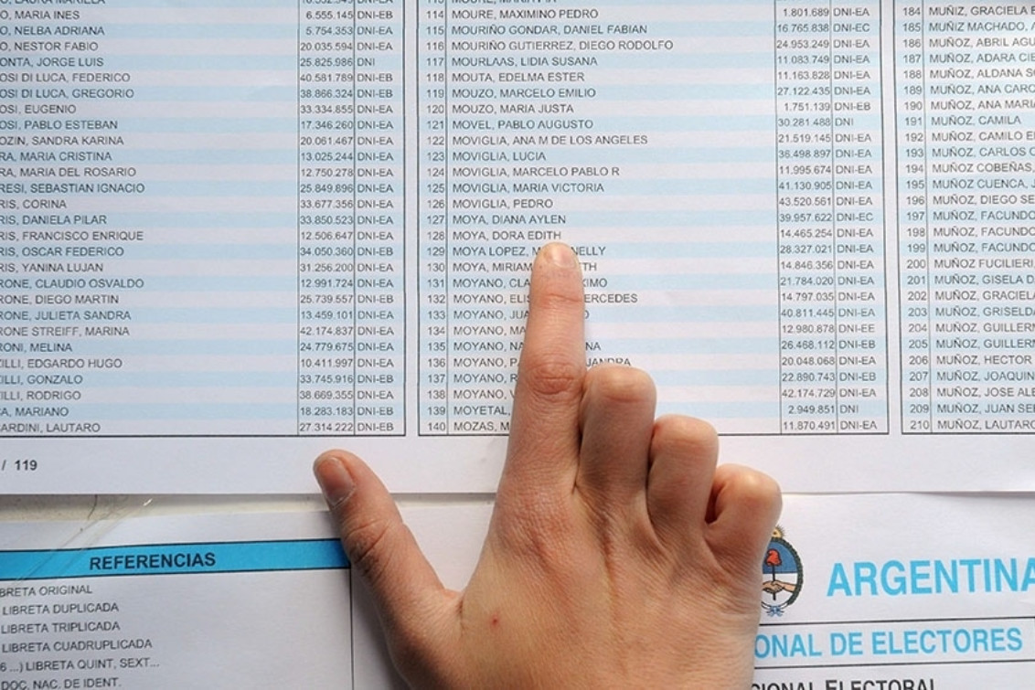 Ya se encuentra disponible el padrón definitivo para las elecciones legislativas del 14 de noviembre