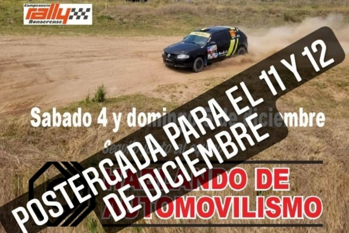 Rally Ciudad de Coronel Suárez postergado por lluvia
