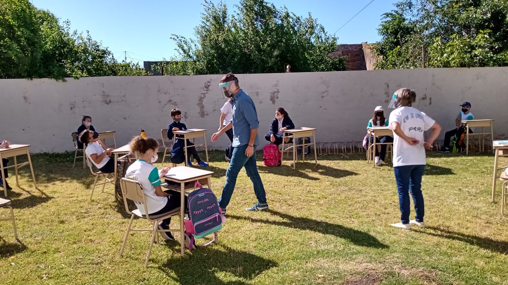 Alumnos del Colegio Sagrado Corazón volvieron a clases presenciales